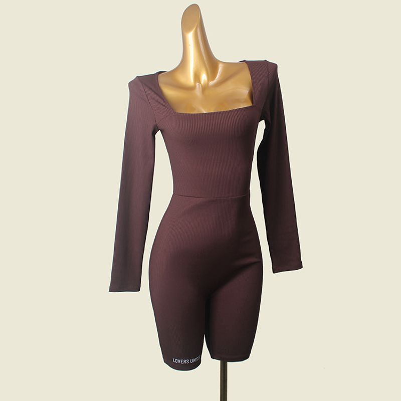 Fashion Style Sexy Square-Neck Yoga Long Sleeve Jumpsuit One-Piece Tight Sports Thread Conjoined Shorts Brown L
Fashion Style Sexy Square-Neck Yoga Long Sleeve Jumpsuit One-Piece Tight Sports Thread Conjoined Shorts Brown L