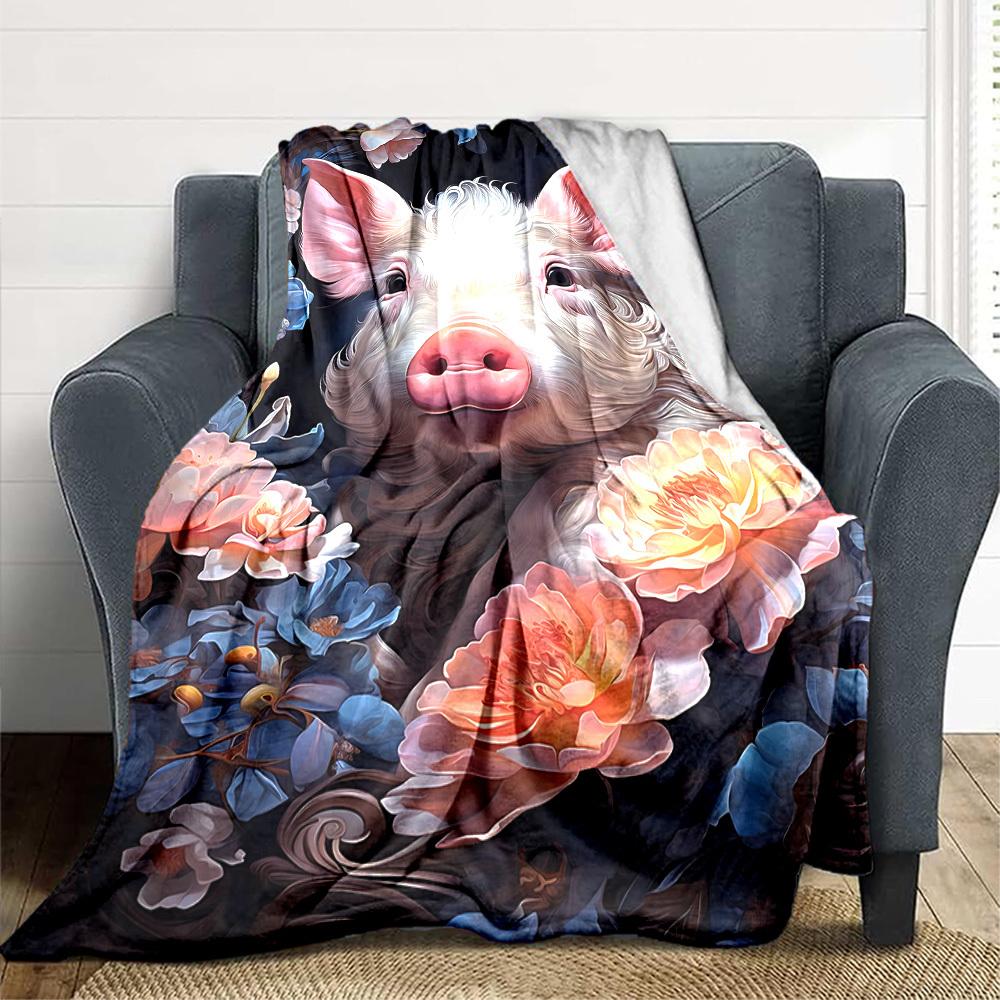 1pc Pig Floral Print Blanket Lightweight Flannel Blanket Throw Blanket For Sofa, Bed, Travel, Camping, Livingroom, Office, Couch, Chair, And Bed yy251 100x150cm
1pc Pig Floral Print Blanket Lightweight Flannel Blanket Throw Blanket For Sofa, Bed, Travel, Camping, Livingroom, Office, Couch, Chair, And Bed yy251 100x150cm
