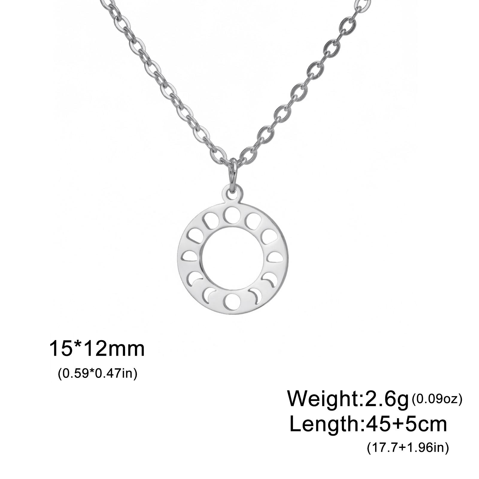 Teamer Full Crescent Moon Necklace Stainless Steel Fashion Round Pendant Spiritual Amulet Neck Chain Choker Women Jewelry Gifts 45cm add 5cm
Teamer Full Crescent Moon Necklace Stainless Steel Fashion Round Pendant Spiritual Amulet Neck Chain Choker Women Jewelry Gifts 45cm add 5cm