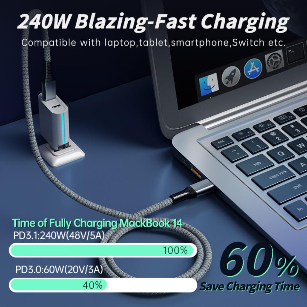 Кабель быстрой зарядки USB4 C to Type-C 8K Кабель быстрой зарядки Type C to Type C Кабель для быстрой зарядки 240 Вт 1M
Кабель быстрой зарядки USB4 C to Type-C 8K Кабель быстрой зарядки Type C to Type C Кабель для быстрой зарядки 240 Вт 1M