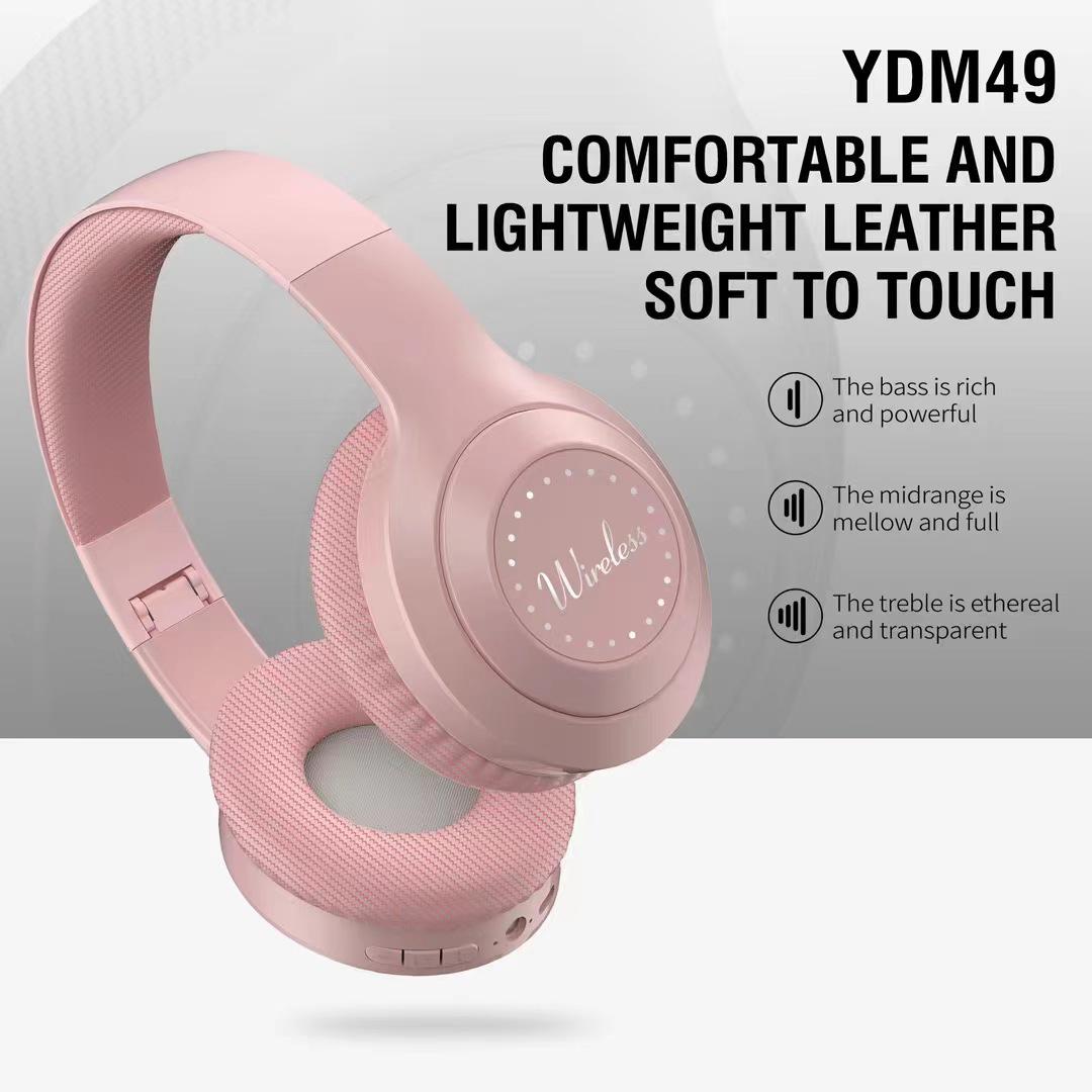 YDM49 Bass Stereo Wireless Headphones with Bluetooth and Card Slot - Folding Design рожевий
YDM49 Bass Stereo Wireless Headphones with Bluetooth and Card Slot - Folding Design рожевий