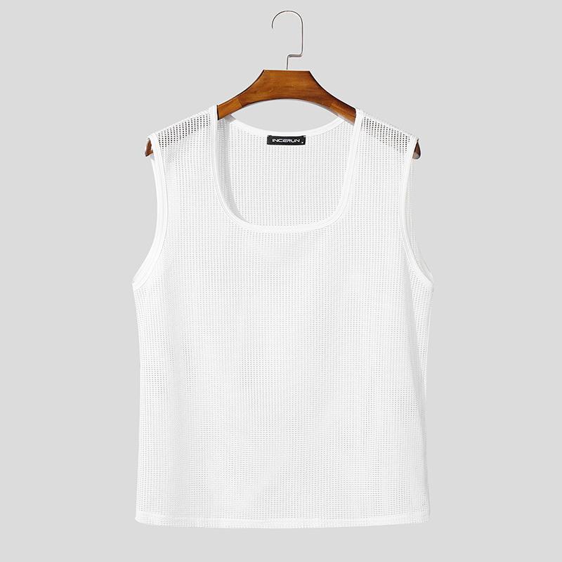 INCERUN Men O Neck Sleeveless Mesh Sheer Hollow Tank Tops T-shirts M
INCERUN Men O Neck Sleeveless Mesh Sheer Hollow Tank Tops T-shirts M