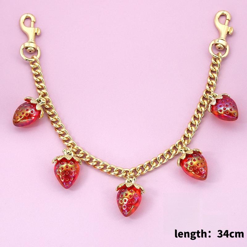 Diy Zinc Alloy Bag Hanging Chain With Strawberry Cherry Pendant Detachable Shoulder Bag Carrying Chain Handbag Extension Chain A1
Diy Zinc Alloy Bag Hanging Chain With Strawberry Cherry Pendant Detachable Shoulder Bag Carrying Chain Handbag Extension Chain A1