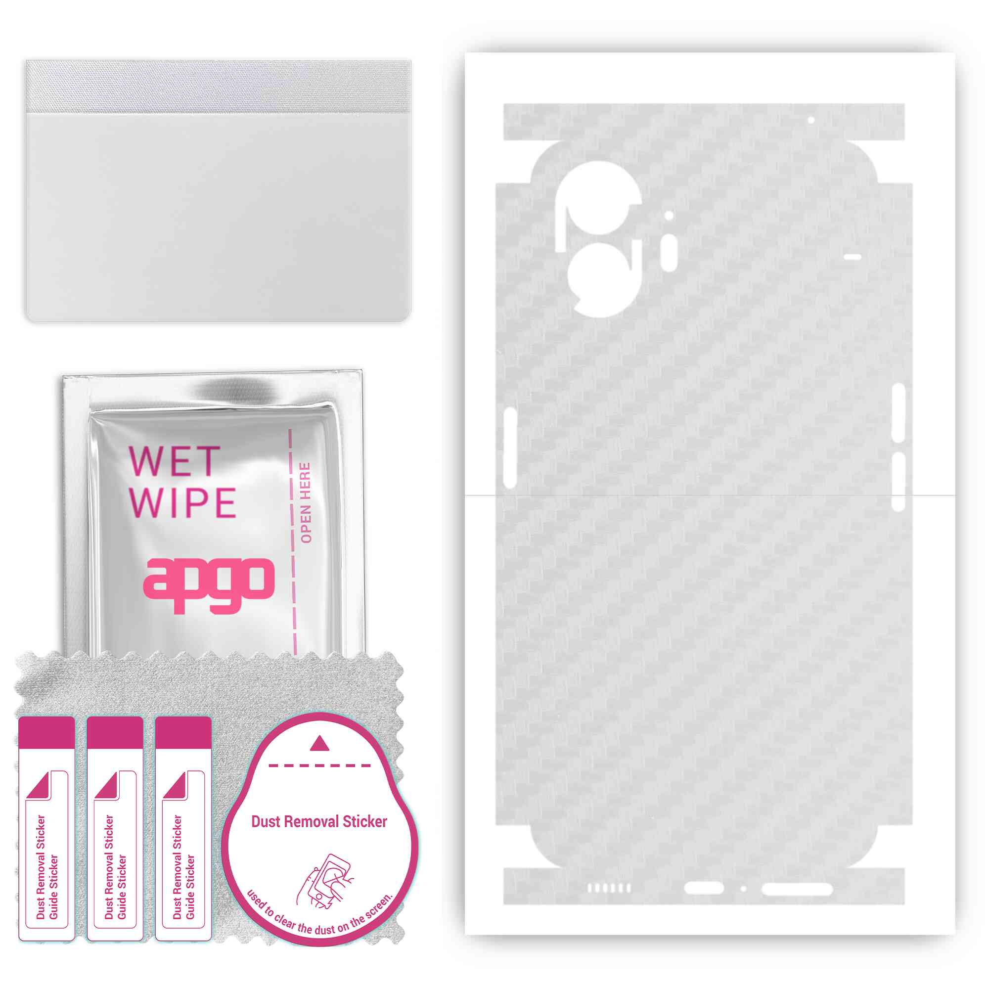 Apgo Protective Skin Sticker for the back+sides compatible with Nothing Phone 2, Full Wrap Film, Foil, Vinyl - Pattern Transparent Carbon
Apgo Protective Skin Sticker for the back+sides compatible with Nothing Phone 2, Full Wrap Film, Foil, Vinyl - Pattern Transparent Carbon