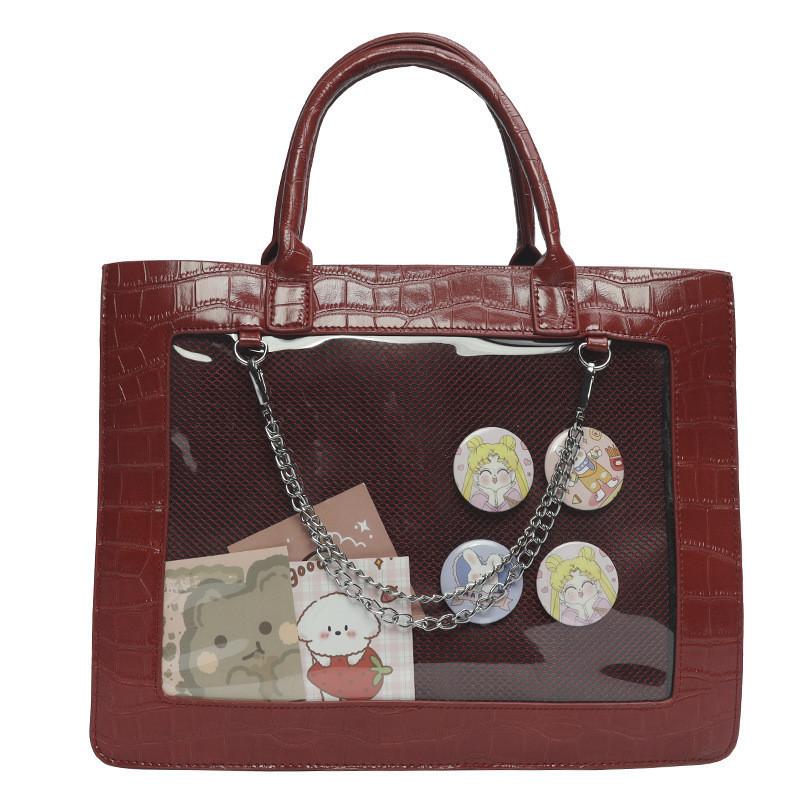 2024 Stylish Stone Pattern Handbag Elegant Transparent Tote For Commuting In White And Black Colors Red Bag
2024 Stylish Stone Pattern Handbag Elegant Transparent Tote For Commuting In White And Black Colors Red Bag