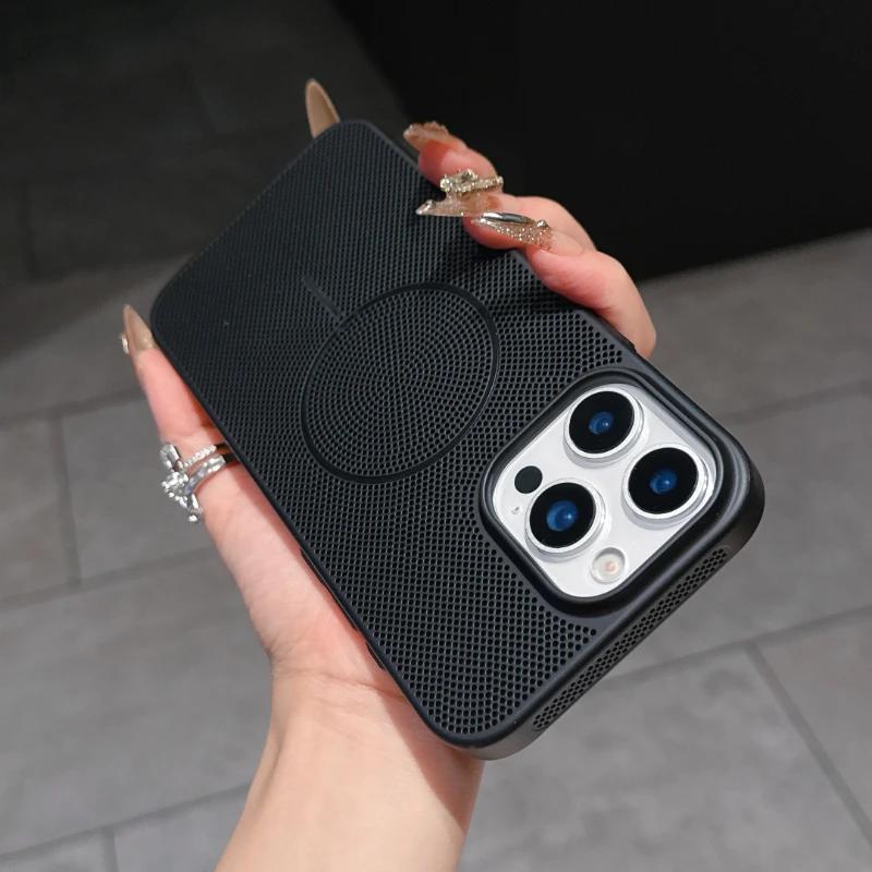 Luxury For Magsafe Wireless Charge Mesh Hole Hard PC Thin Case for iPhone 16 15 14 Plus 13 12 11 Pro Max Heat Dissipation Cover iPhone 13
Luxury For Magsafe Wireless Charge Mesh Hole Hard PC Thin Case for iPhone 16 15 14 Plus 13 12 11 Pro Max Heat Dissipation Cover iPhone 13