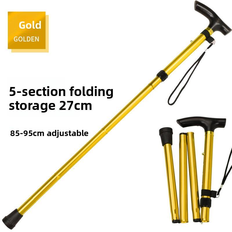 Ultra-light portable foldable five-section aluminum alloy telescopic walking stick for the elderly, travel cane, hiking stick 26*13.5*3cm золотий
Ultra-light portable foldable five-section aluminum alloy telescopic walking stick for the elderly, travel cane, hiking stick 26*13.5*3cm золотий