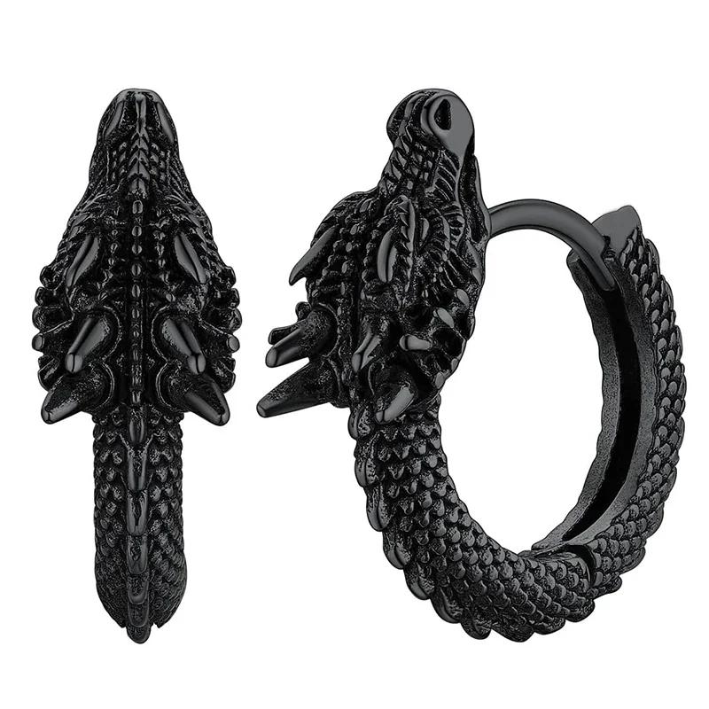 Vintage Animal Dragon Design Hoop Earrings for Men Three Color Available Temperament Accessories Personalized Jewelry
Vintage Animal Dragon Design Hoop Earrings for Men Three Color Available Temperament Accessories Personalized Jewelry