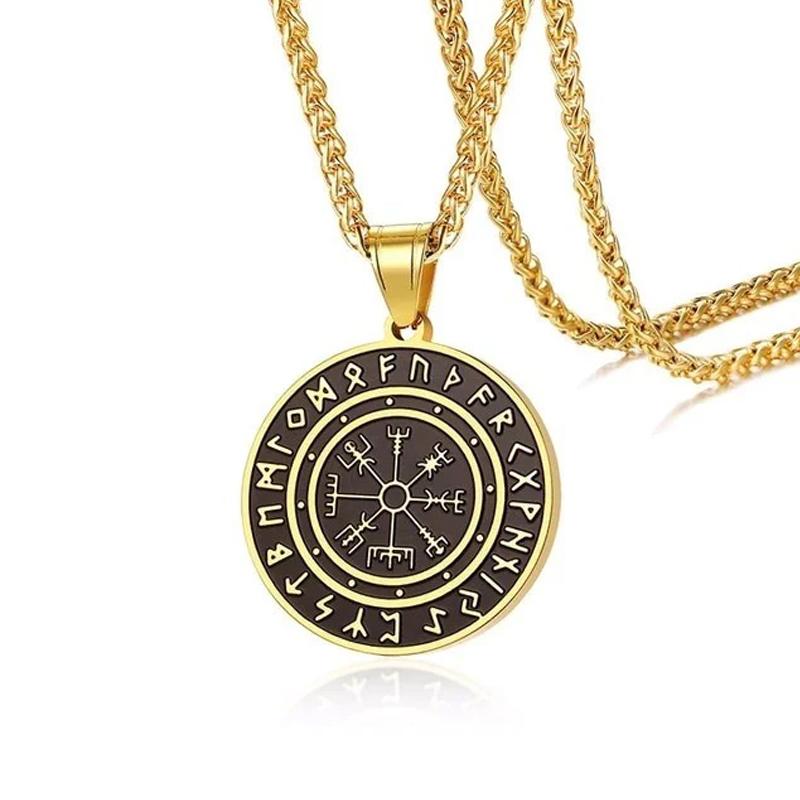 Ожерелье с подвеской Vegvisir Rune золотого тона из нержавеющей стали и пшеничной цепочкой
Ожерелье с подвеской Vegvisir Rune золотого тона из нержавеющей стали и пшеничной цепочкой
