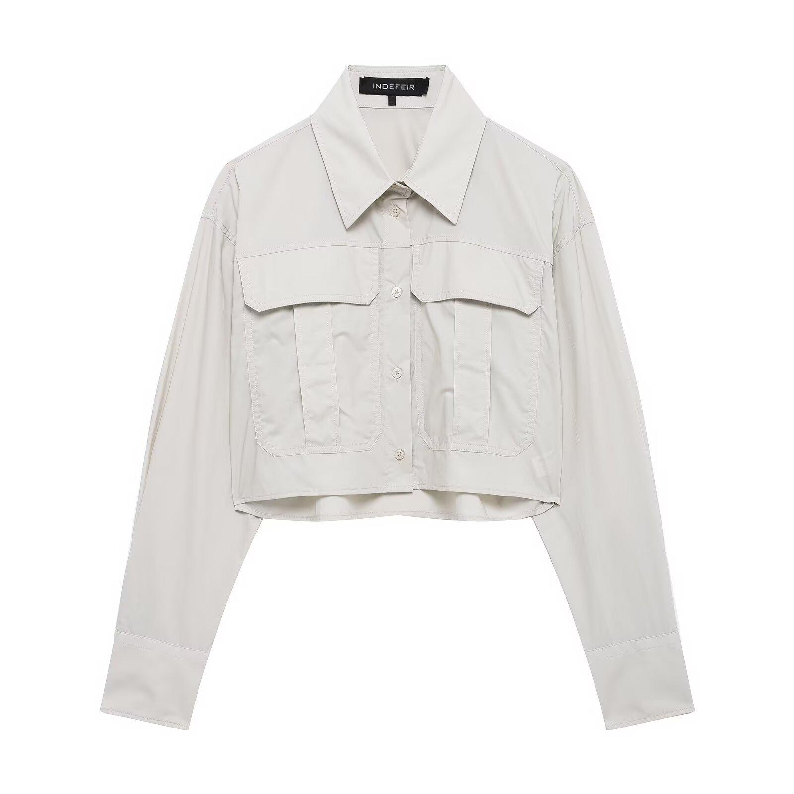 Женская поплиновая рубашка TAOP&ZA Весна/Лето - Отложной воротник, Однобортная, Укороченная длина, Повседневный стиль L
Женская поплиновая рубашка TAOP&ZA Весна/Лето - Отложной воротник, Однобортная, Укороченная длина, Повседневный стиль L