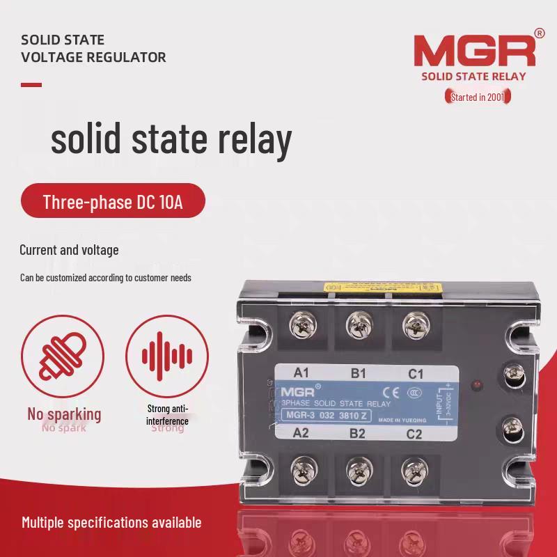 Meigeer MGR-3 Three-Phase Solid State Relay DC AC 2560-80100A 10A
Meigeer MGR-3 Three-Phase Solid State Relay DC AC 2560-80100A 10A