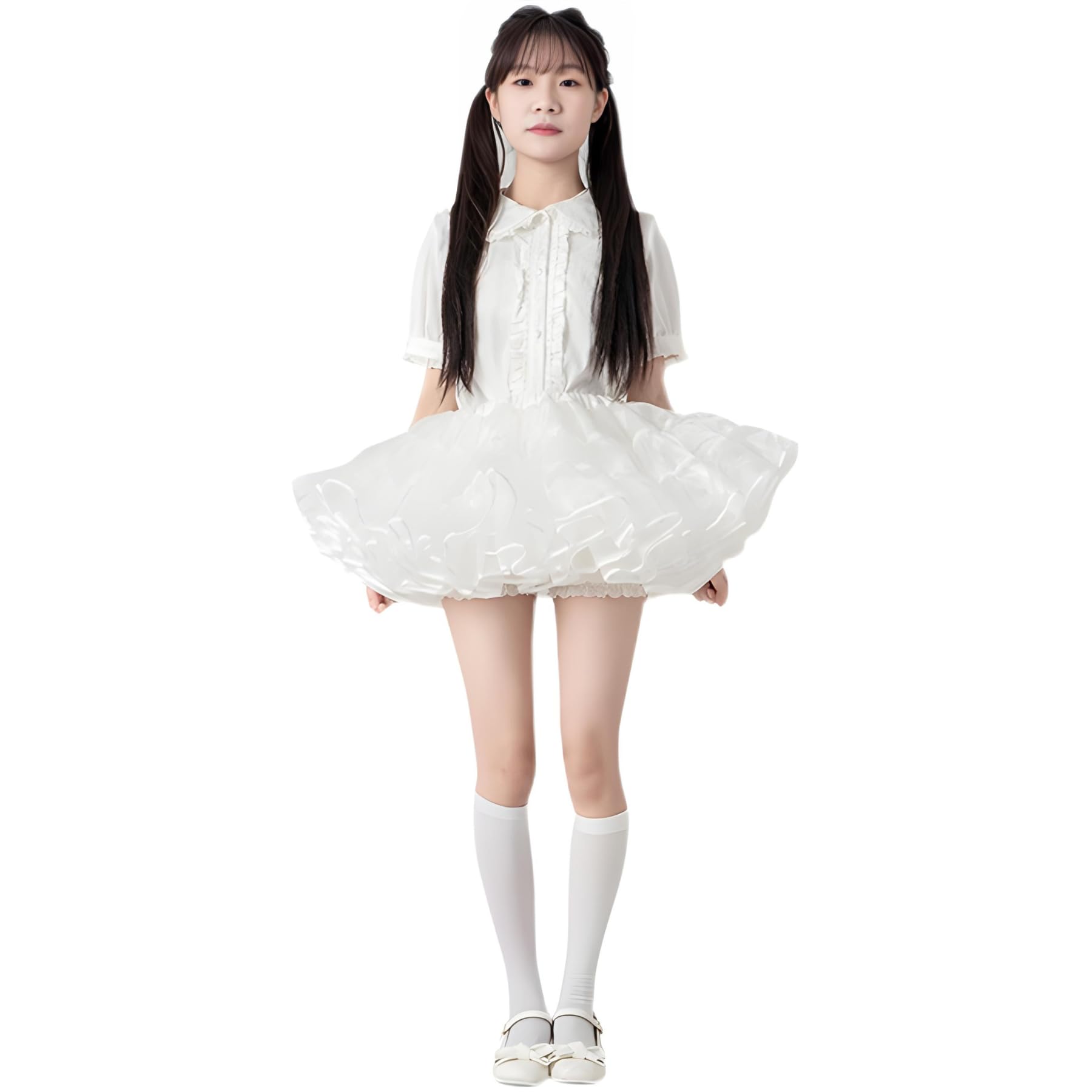 BTKAKAN Petticoat 30cm Mini Length White Fluffy Tutu Skirt 3-Layer Ruffles No Wires Adjustable Inner Free Size
BTKAKAN Petticoat 30cm Mini Length White Fluffy Tutu Skirt 3-Layer Ruffles No Wires Adjustable Inner Free Size
