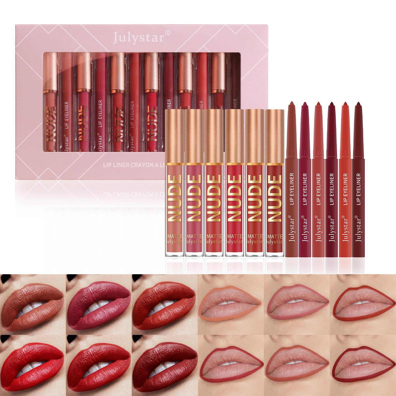 Julystar 12 Colours/set Lip Liner Lip Gloss Non-stick Lipstick Pen Waterproof Long-lasting Matte Lip Gloss Lip Liner Pen
Julystar 12 Colours/set Lip Liner Lip Gloss Non-stick Lipstick Pen Waterproof Long-lasting Matte Lip Gloss Lip Liner Pen