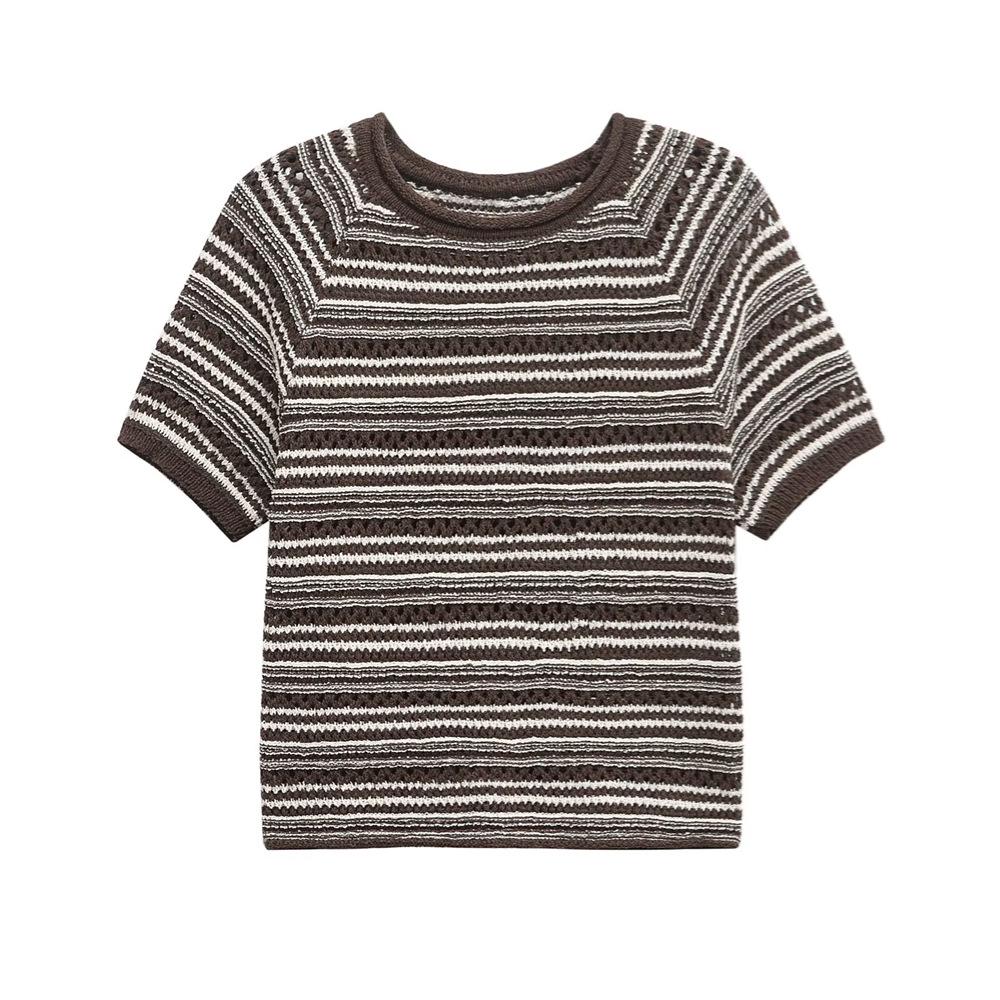Spring/Summer 2025 Women s Slim-Fit Color Block Striped Knit T-Shirt Medium темно-коричневого
Spring/Summer 2025 Women s Slim-Fit Color Block Striped Knit T-Shirt Medium темно-коричневого