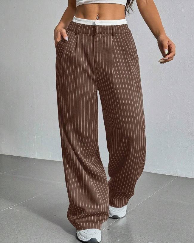 Women s Trousers Japanese and Korean Casual High Waist Color Matching Simple Drape Striped Straight Trousers Wide Legs XXL коричневий
Women s Trousers Japanese and Korean Casual High Waist Color Matching Simple Drape Striped Straight Trousers Wide Legs XXL коричневий