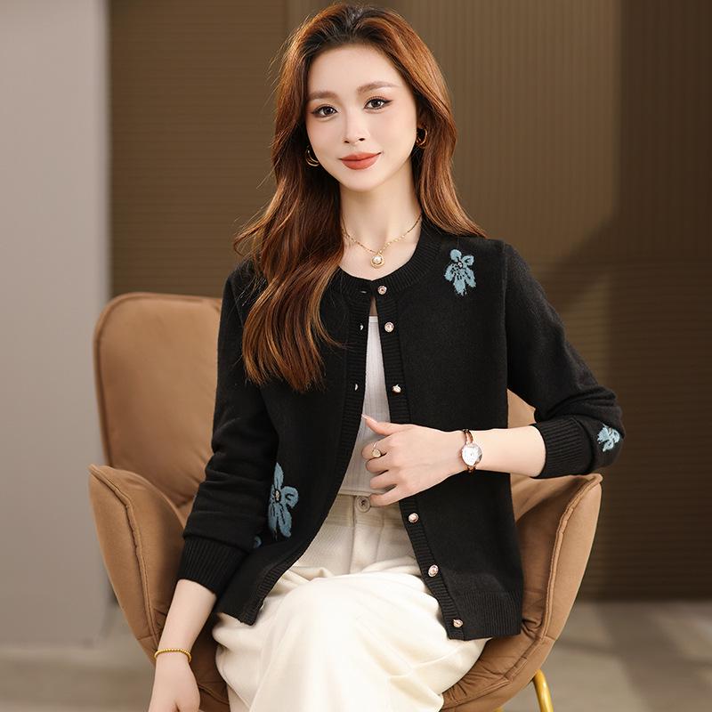 Women s Floral Patchwork Long Sleeve Knit Cardigan Sweater - Autumn/Winter Fashion, Loose and Versatile Round Neck Top XXL (suggested 125-150 jin) чорний
Women s Floral Patchwork Long Sleeve Knit Cardigan Sweater - Autumn/Winter Fashion, Loose and Versatile Round Neck Top XXL (suggested 125-150 jin) чорний
