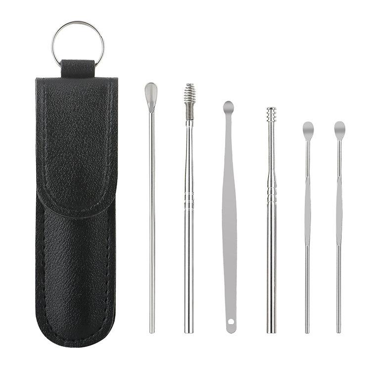 6-piece Stainless Steel Ear Cleaning Spatula Set - Portable Spiral Ear Cleaning Spatula Set - Ear Cleaning Tool Set чорний
6-piece Stainless Steel Ear Cleaning Spatula Set - Portable Spiral Ear Cleaning Spatula Set - Ear Cleaning Tool Set чорний