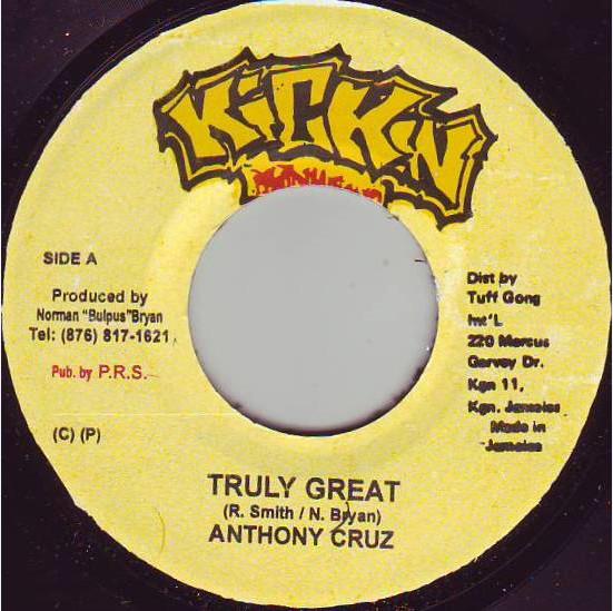 7inch Record ANTHONY CRUZ Truly Great NONE Kickin Producti 2002 Jamaica Reggae Ska Dub Used
7inch Record ANTHONY CRUZ Truly Great NONE Kickin Producti 2002 Jamaica Reggae Ska Dub Used