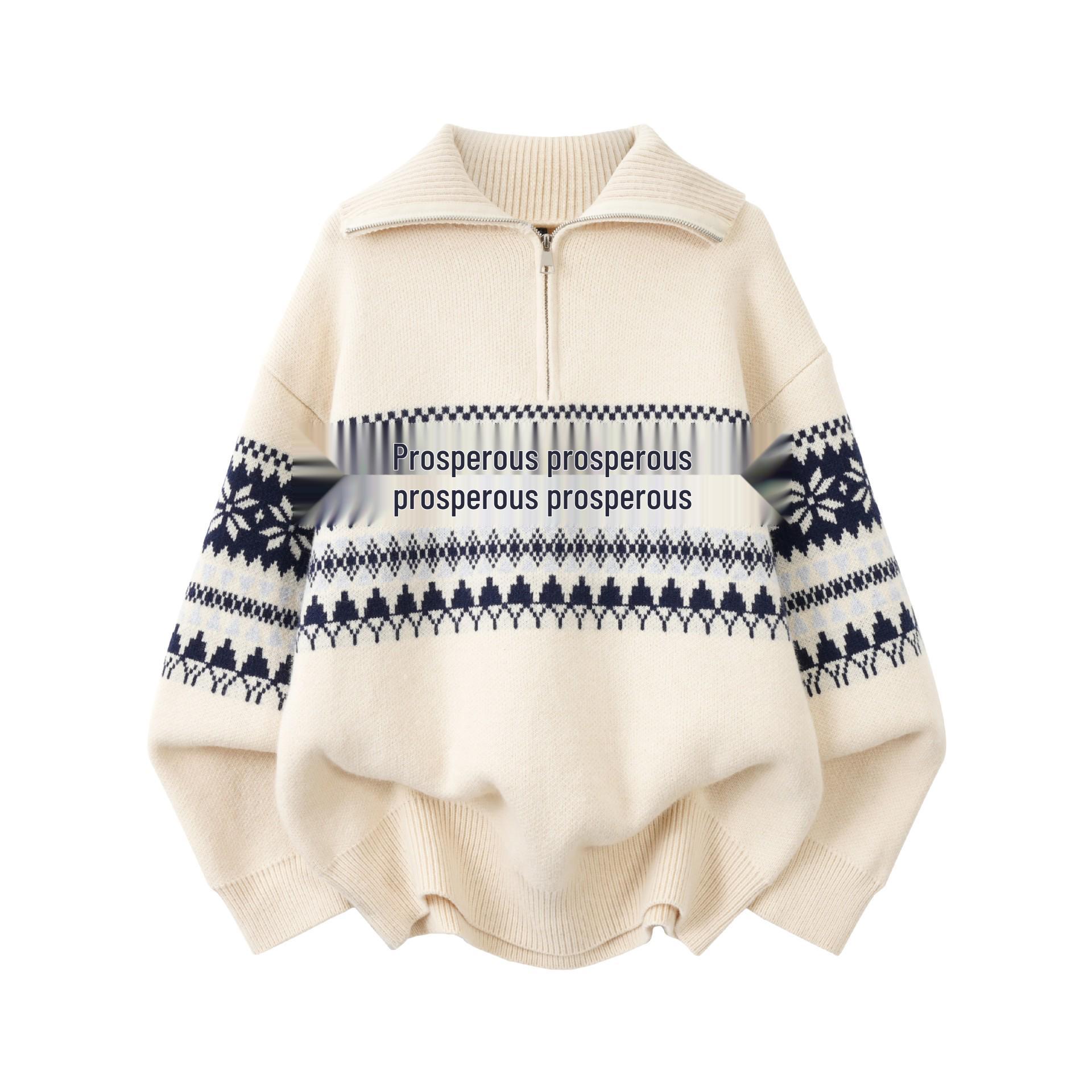 Unisex Fair Isle High Neck Half Zip Sweater - Autumn/Winter Retro Style Casual Knitwear. M абрикосовий
Unisex Fair Isle High Neck Half Zip Sweater - Autumn/Winter Retro Style Casual Knitwear. M абрикосовий