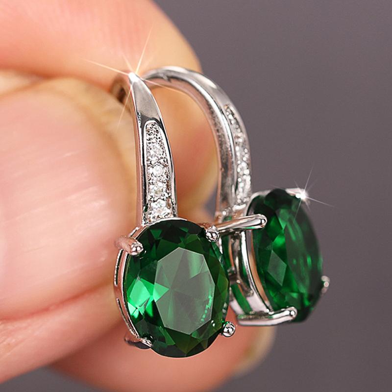 Huitan Simple Design Bridal Wedding Engagement Drop Earrings White/Blue/Green Oval CZ Timeless Style Eternity Zircon for Women
Huitan Simple Design Bridal Wedding Engagement Drop Earrings White/Blue/Green Oval CZ Timeless Style Eternity Zircon for Women