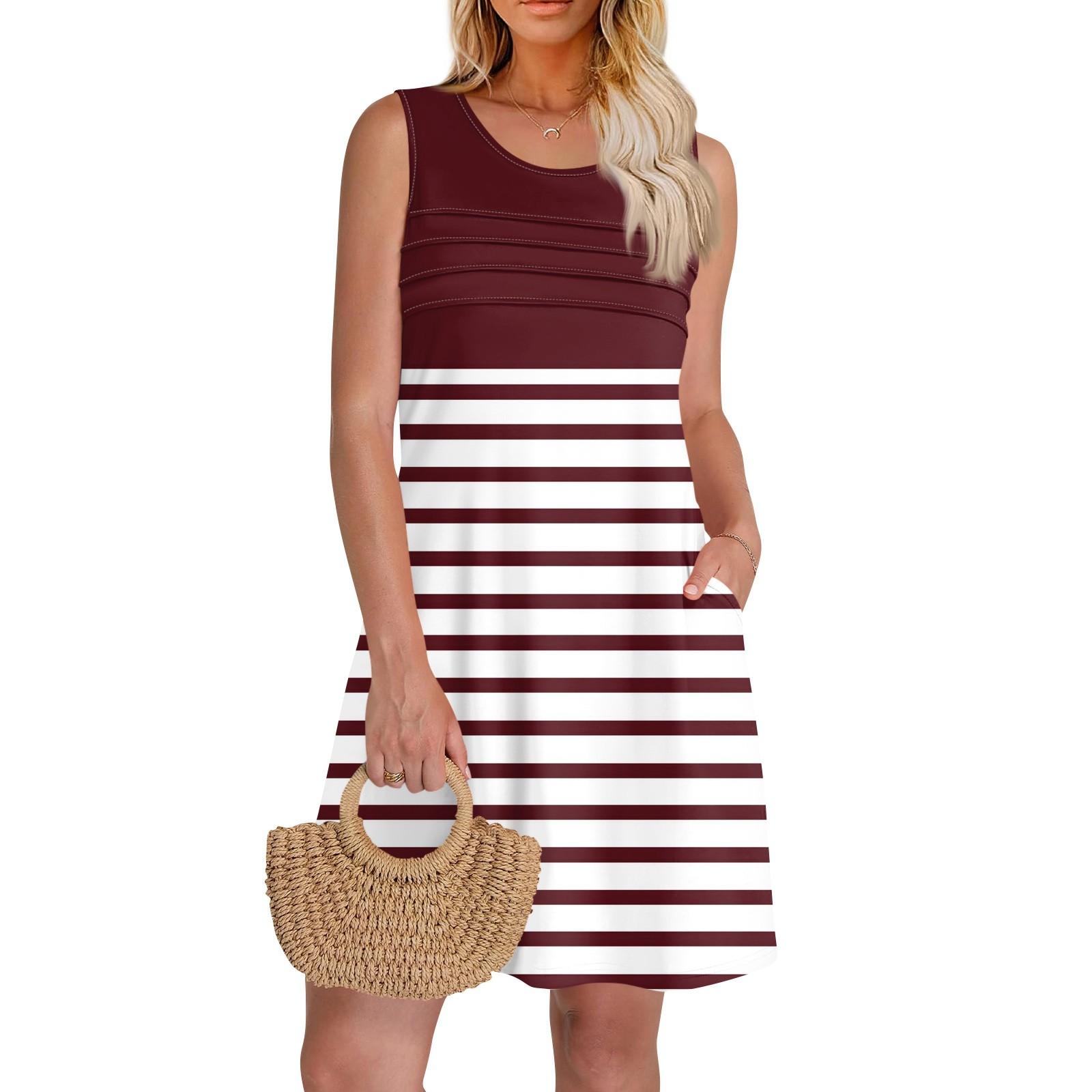 Женские летние платья с круглым вырезом, плиссировкой спереди, без рукавов, карманами, сарафаном, повседневным платьем XL винный
Женские летние платья с круглым вырезом, плиссировкой спереди, без рукавов, карманами, сарафаном, повседневным платьем XL винный