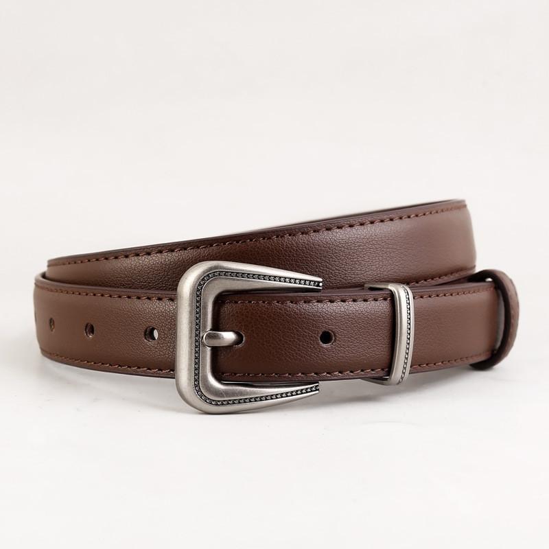 Genuine Leather Womens Belt For Casual Office Wear With Alloy Buckle темно-коричневого кольору
Genuine Leather Womens Belt For Casual Office Wear With Alloy Buckle темно-коричневого кольору