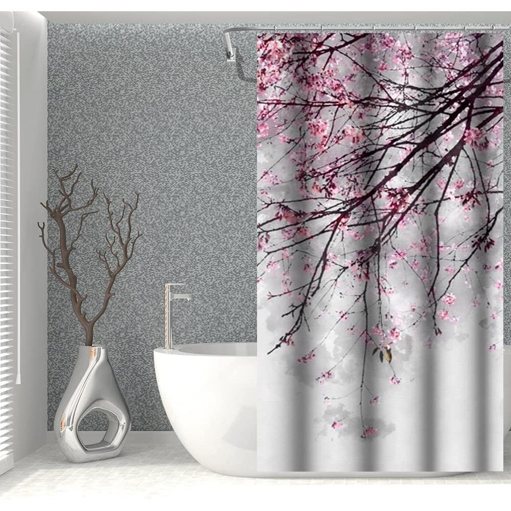 Cherry Blossoms Shower Curtain Pink Flower Japanese National Flower Bath Curtain Waterproof Polyester Fabric Bathroom Decor W60H190(CM)-1 Pcs
Cherry Blossoms Shower Curtain Pink Flower Japanese National Flower Bath Curtain Waterproof Polyester Fabric Bathroom Decor W60H190(CM)-1 Pcs