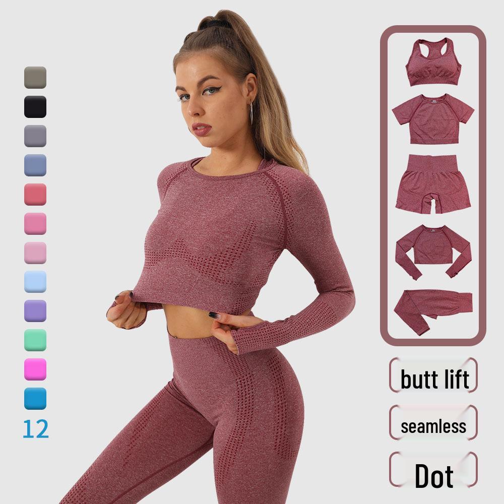 Women s 5-Piece Dot Yoga Set: Shorts, Short Sleeve, Long Sleeve, Long Pants, Bra, Vest Large
Women s 5-Piece Dot Yoga Set: Shorts, Short Sleeve, Long Sleeve, Long Pants, Bra, Vest Large