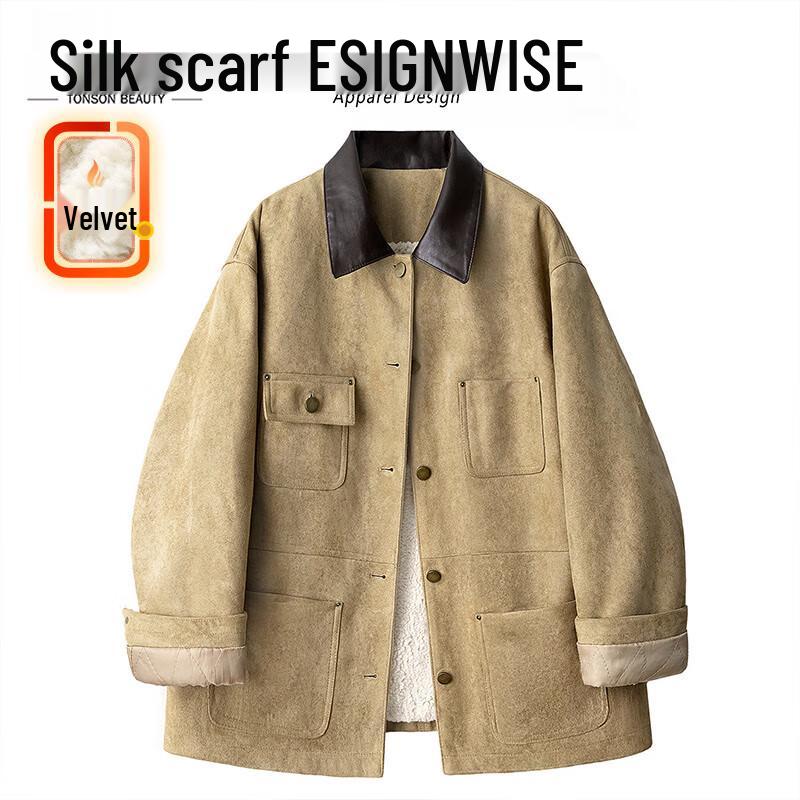 Women s Contrast Lapel Long-Sleeve Loose Casual Winter Coat S
Women s Contrast Lapel Long-Sleeve Loose Casual Winter Coat S