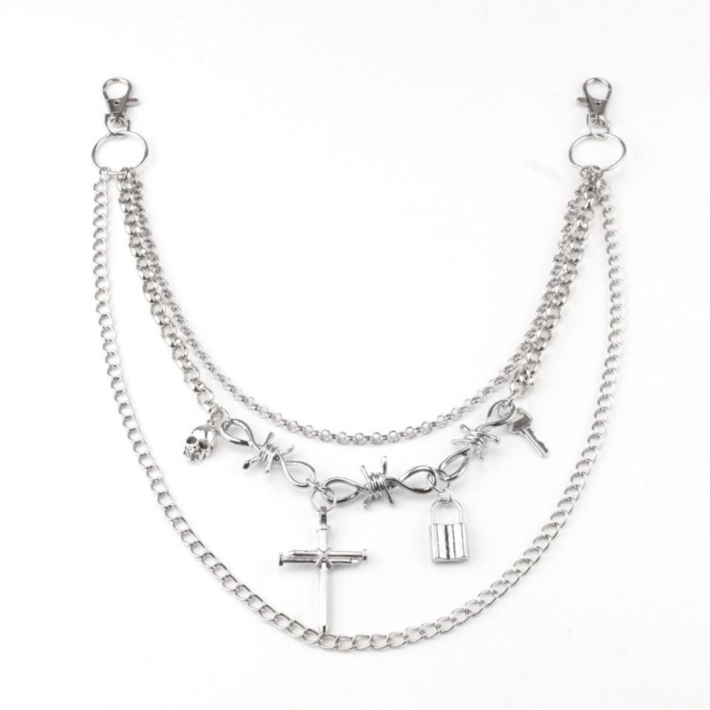 Hip Hop Tassel Pendant Pant Chain Metal Alloy Multi-layer Key Chains Waist Chain For Women Man срібний
Hip Hop Tassel Pendant Pant Chain Metal Alloy Multi-layer Key Chains Waist Chain For Women Man срібний