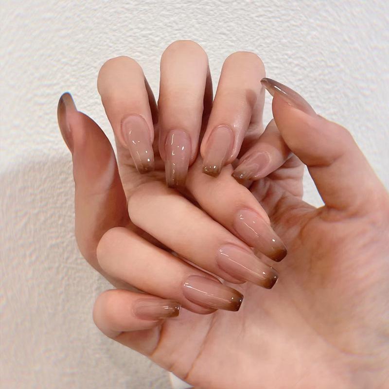 Autumn/Winter Brown Gradient Medium-Long Wearable Nail Tips - Spicy Girl Nail Art Gold Plating Topcoat Glue
Autumn/Winter Brown Gradient Medium-Long Wearable Nail Tips - Spicy Girl Nail Art Gold Plating Topcoat Glue