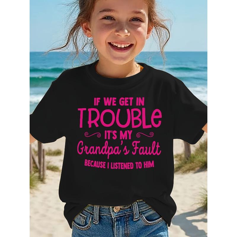 European sizes Summer Fashion Girls Short-Sleeve T-Shirt IF WE GET IN TROUBLE IT s MY Grandpa s Fault Letter Print Casual Top 98cm чёрный
European sizes Summer Fashion Girls Short-Sleeve T-Shirt IF WE GET IN TROUBLE IT s MY Grandpa s Fault Letter Print Casual Top 98cm чёрный