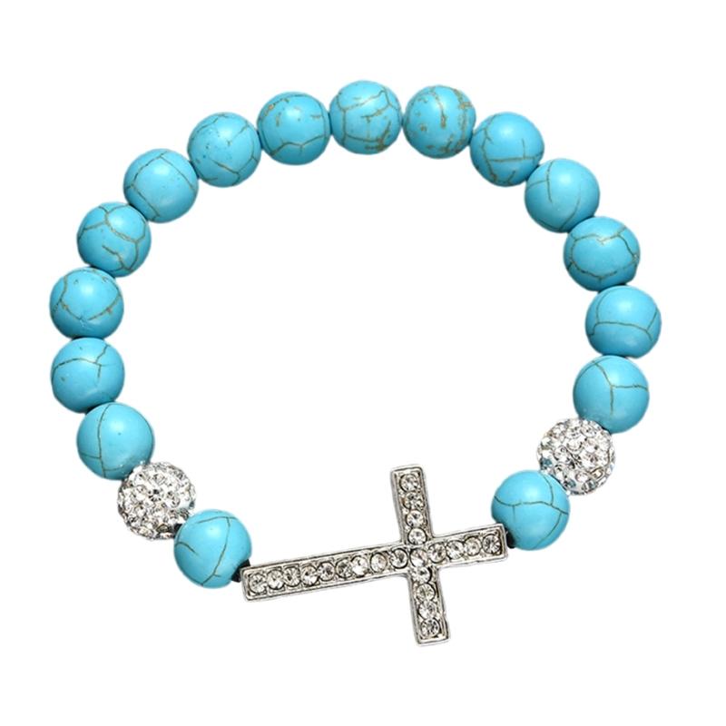 10mm Natural Turquoise Crucifix Elastic Stretch Adjustable Bracelet For Women Men Religious Jewelry Accessory 1
10mm Natural Turquoise Crucifix Elastic Stretch Adjustable Bracelet For Women Men Religious Jewelry Accessory 1