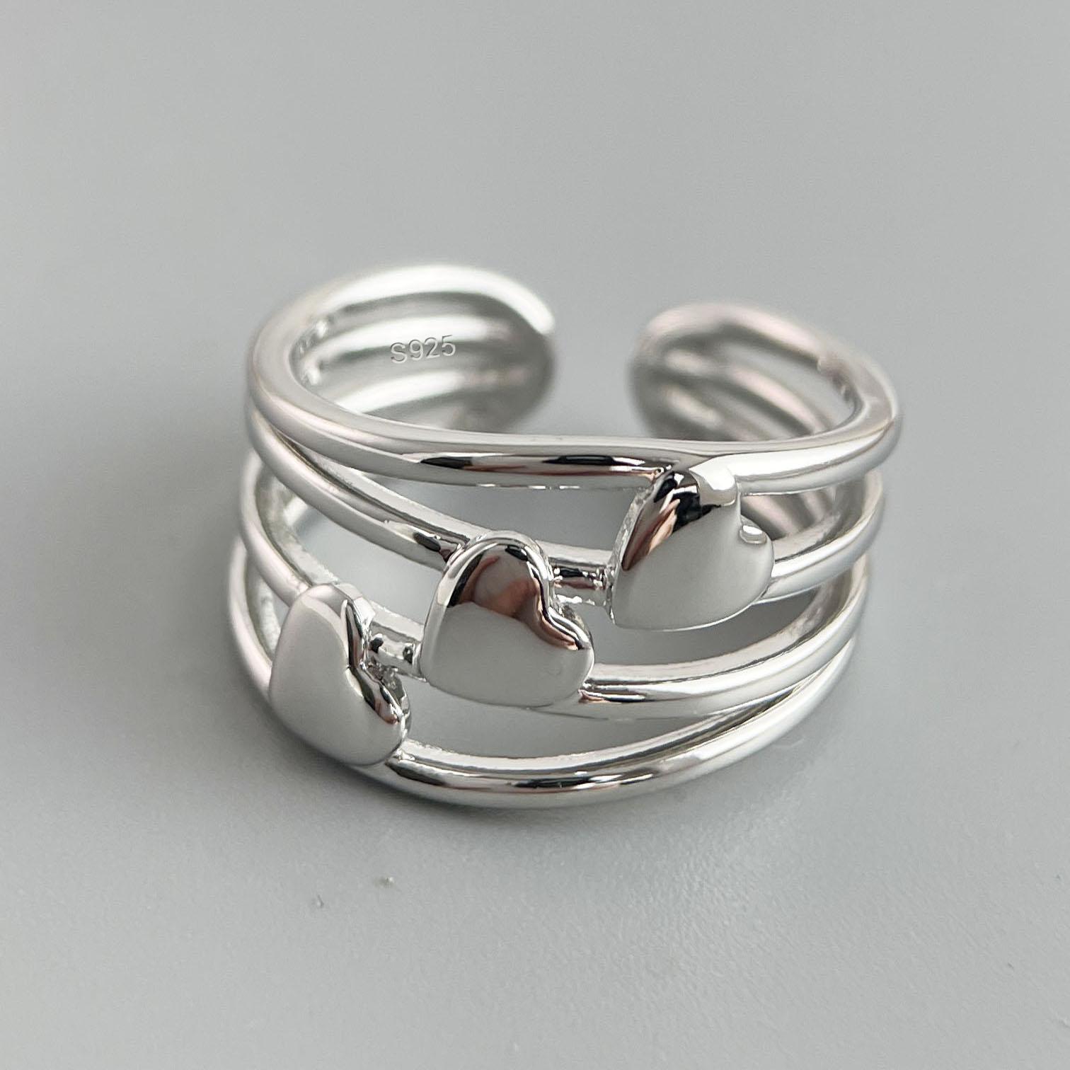 925 Sterling Silver Finger Rings for Women 3 Layers Heart Couple Minimalist Ring Party Jewelry Gift Prevent Allergy
925 Sterling Silver Finger Rings for Women 3 Layers Heart Couple Minimalist Ring Party Jewelry Gift Prevent Allergy