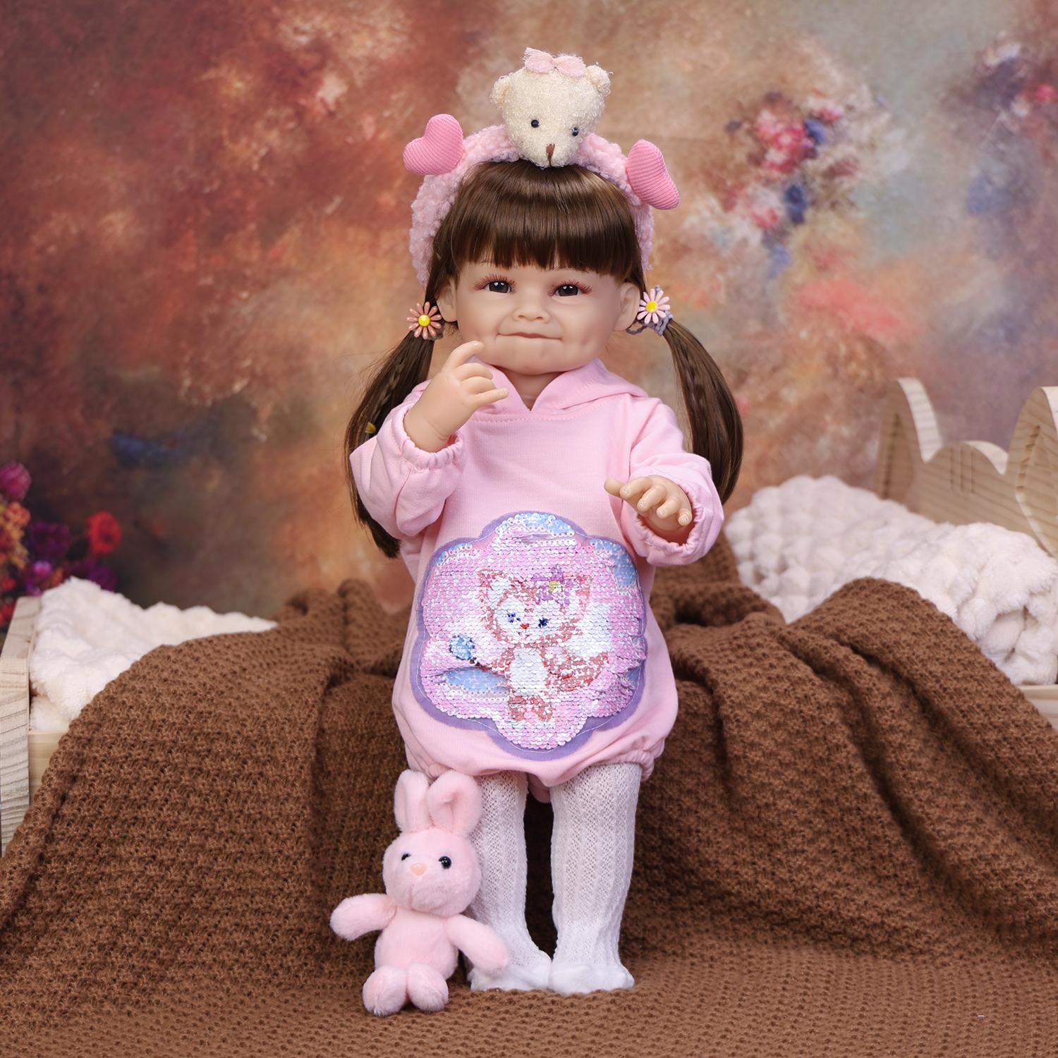 Realistic 22 Inch Smiling Reborn Baby Doll Full Silicone Vinyl Looks Real Princess Newborn Babies Doll Toy for Kids 22 inch
Realistic 22 Inch Smiling Reborn Baby Doll Full Silicone Vinyl Looks Real Princess Newborn Babies Doll Toy for Kids 22 inch
