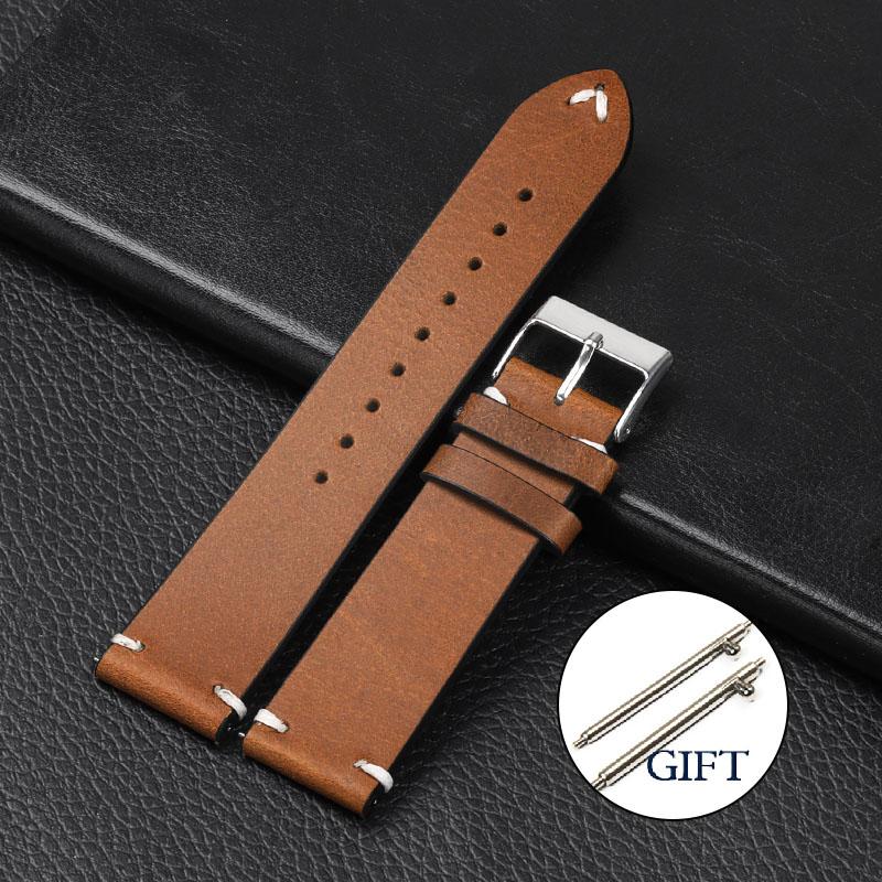 18mm 20mm 22mm Retro Genuine Leather Strap Oil Wax Quick Release Calfskin Bracelet Vintage WatchBand Men WomenWatch Accessories 18mm світло-коричневого кольору
18mm 20mm 22mm Retro Genuine Leather Strap Oil Wax Quick Release Calfskin Bracelet Vintage WatchBand Men WomenWatch Accessories 18mm світло-коричневого кольору
