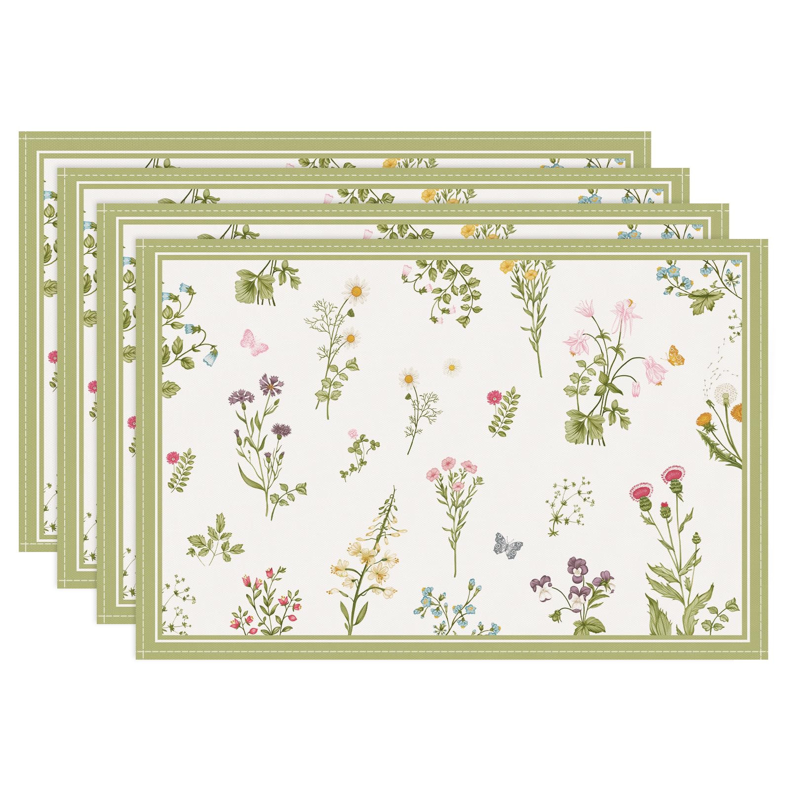 Spring Floral Placemats Set of 4, 12x18 Inch Watercolor Flower Butterfly Seasonal Kitchen Dining Table Mats Washable Place Mats 4Pcs
Spring Floral Placemats Set of 4, 12x18 Inch Watercolor Flower Butterfly Seasonal Kitchen Dining Table Mats Washable Place Mats 4Pcs