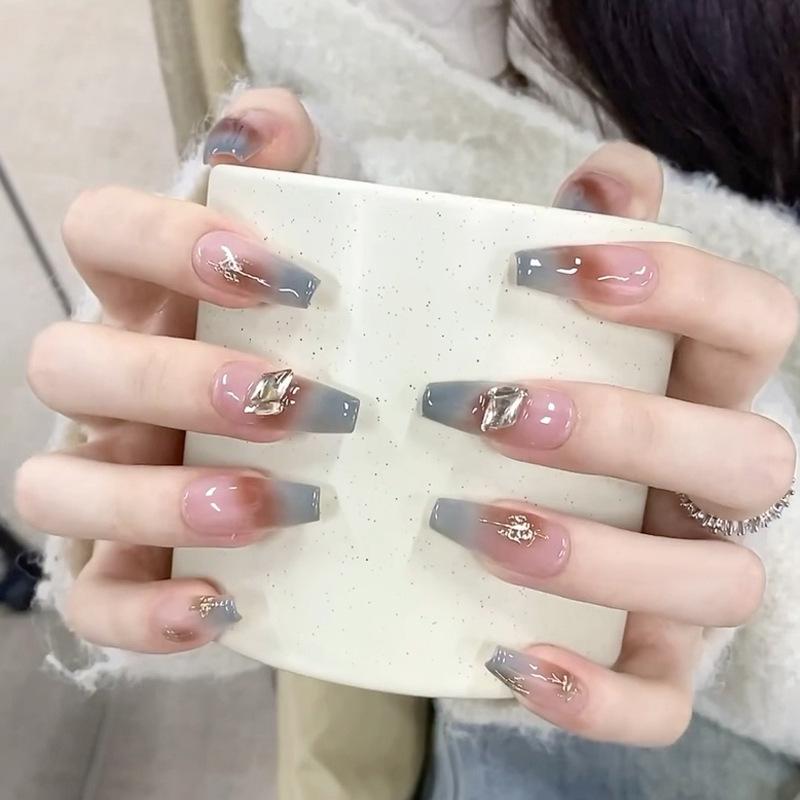Handmade Blushed Ombre Amber Blue-Green Press-On Nails - Maelard Style Nail Art Stickers Glue Set
Handmade Blushed Ombre Amber Blue-Green Press-On Nails - Maelard Style Nail Art Stickers Glue Set