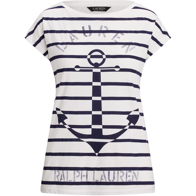 Polo Ralph Lauren Striped Letter Crew Neck T-Shirt Women tops White Blue WMLRKNISN820268-100 S
Polo Ralph Lauren Striped Letter Crew Neck T-Shirt Women tops White Blue WMLRKNISN820268-100 S