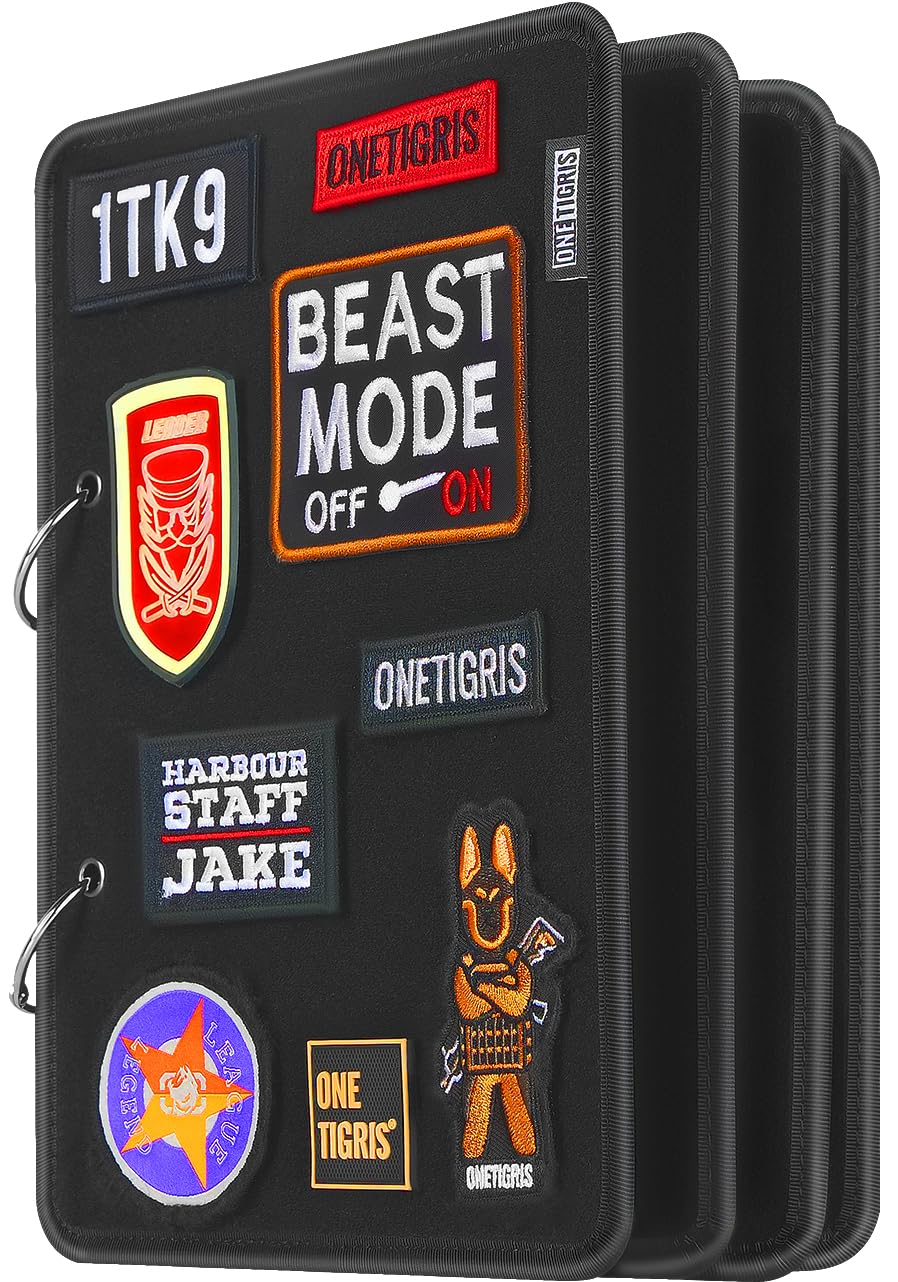 OneTigris Velcro Patch Storage Album, Double-Sided, 4-Page Embroidered Applique Patches, Velcro Tactical Military Patches, Velcro Board, Black
OneTigris Velcro Patch Storage Album, Double-Sided, 4-Page Embroidered Applique Patches, Velcro Tactical Military Patches, Velcro Board, Black