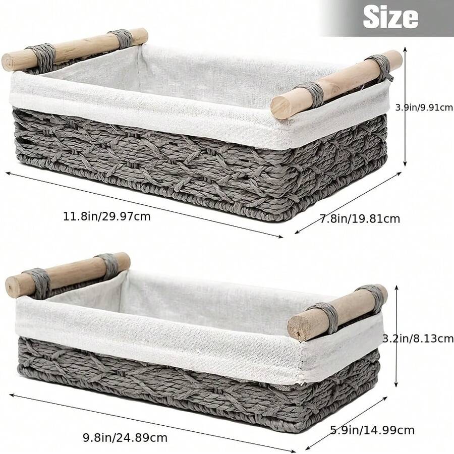 Set Of 2 Storage Basket Wicker Baskets For Organizing With Handle Decorative Storage Bins For Countertop Toilet Paper Storage сірий
Set Of 2 Storage Basket Wicker Baskets For Organizing With Handle Decorative Storage Bins For Countertop Toilet Paper Storage сірий