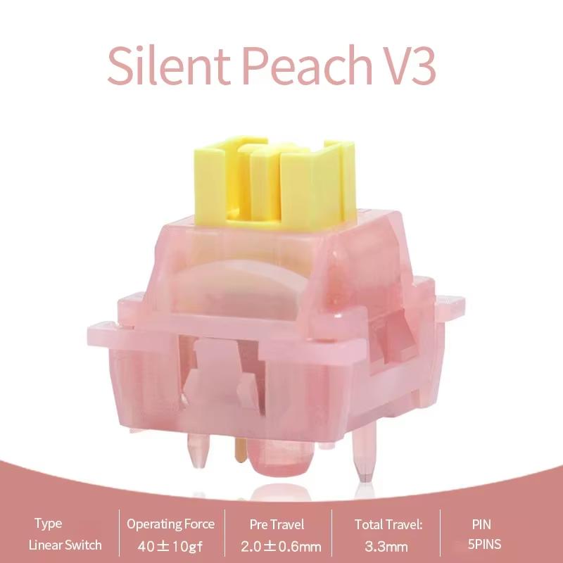Переключатель Outemu Silent Peach V3 Переключатель Silent Lemon V3 Механическая клавиатура Линейный Тактильный 5-контактный Ось Горячая замена Предварительно смазанный POM 10pcs
Переключатель Outemu Silent Peach V3 Переключатель Silent Lemon V3 Механическая клавиатура Линейный Тактильный 5-контактный Ось Горячая замена Предварительно смазанный POM 10pcs