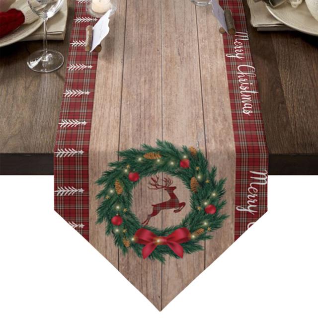 Рождественская решетка под дерево Лось Рождественский венок скатерть настольная дорожка украшения для дома годовые украшения 150x33cm
Рождественская решетка под дерево Лось Рождественский венок скатерть настольная дорожка украшения для дома годовые украшения 150x33cm