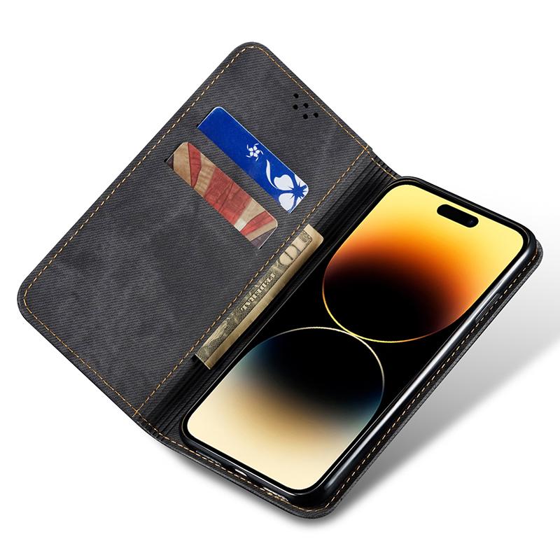 For iPhone 15 Plus Shockproof Phone Case Wallet Stand PU Leather Jeans Cloth Texture Phone Cover Black
For iPhone 15 Plus Shockproof Phone Case Wallet Stand PU Leather Jeans Cloth Texture Phone Cover Black