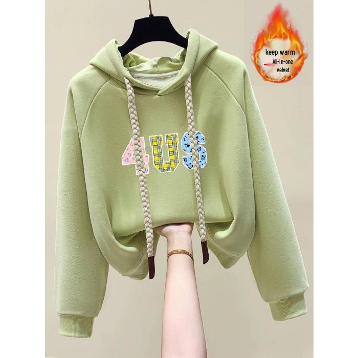 Women s Fashionable Green Tea Hooded Sweatshirt - Autumn/Winter Plus Velvet Loose Casual Outerwear S зелений
Women s Fashionable Green Tea Hooded Sweatshirt - Autumn/Winter Plus Velvet Loose Casual Outerwear S зелений