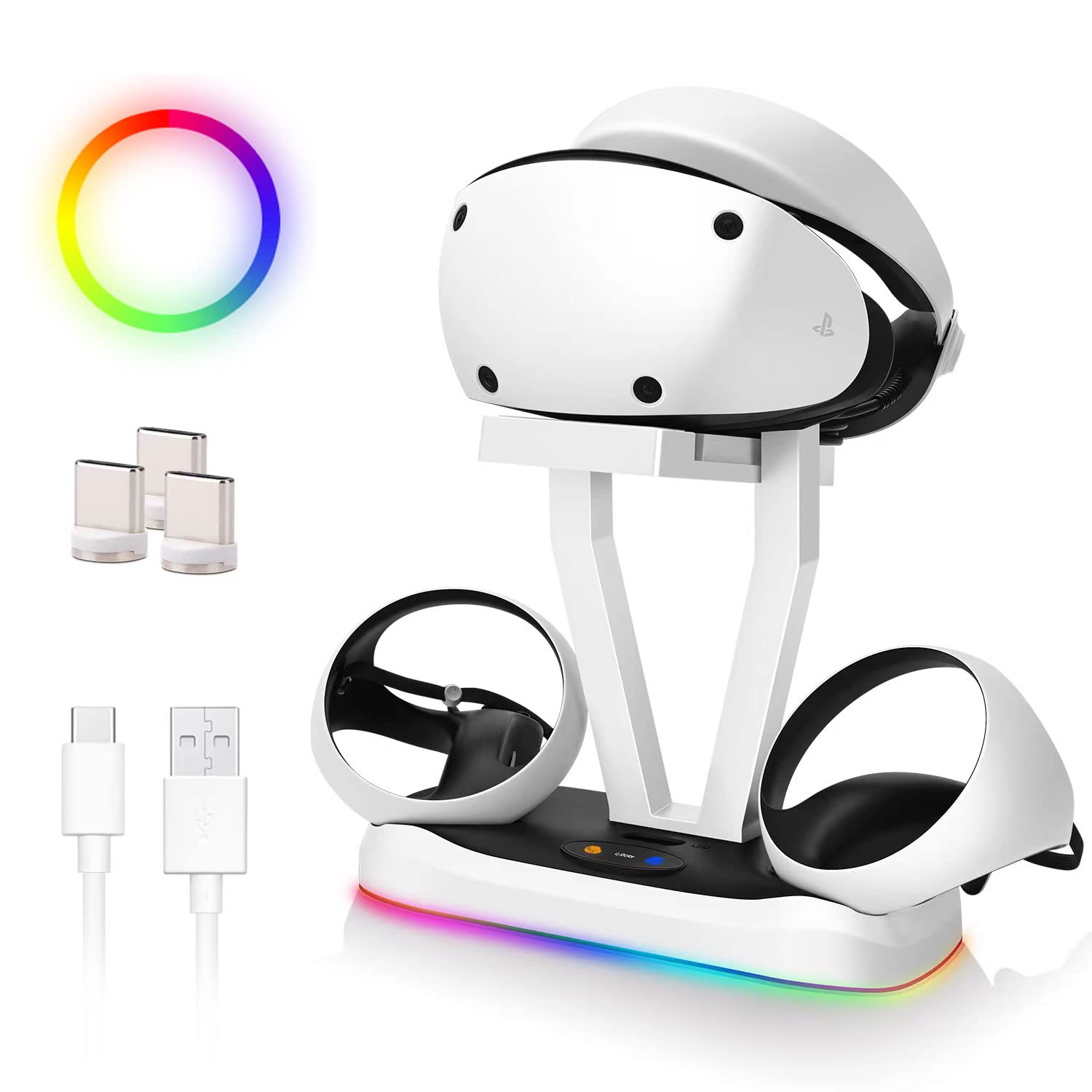 Controller Charging Dock for RGB Light Base Vertical Charging Station with VR Headset Holder Display PS VR2 PS Charger for Sense Controller
Controller Charging Dock for RGB Light Base Vertical Charging Station with VR Headset Holder Display PS VR2 PS Charger for Sense Controller