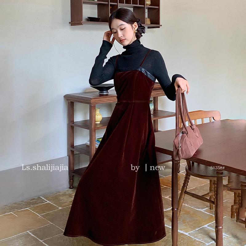 Retro Velvet Slip Dress - 2024 Autumn/Winter New Design Women s Fashion Small кавовий/червоний
Retro Velvet Slip Dress - 2024 Autumn/Winter New Design Women s Fashion Small кавовий/червоний