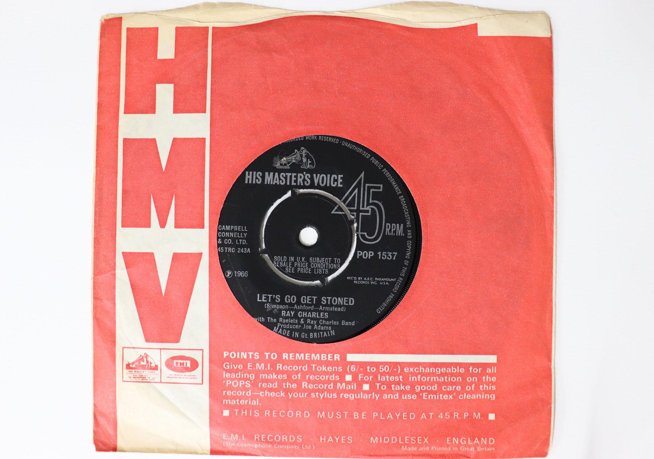7inch Record RAY CHARLES RAELETS Lets Go Get Stoned Train POP1537 HIS MASTERS V 1966 UK SoulFunk Used
7inch Record RAY CHARLES RAELETS Lets Go Get Stoned Train POP1537 HIS MASTERS V 1966 UK SoulFunk Used