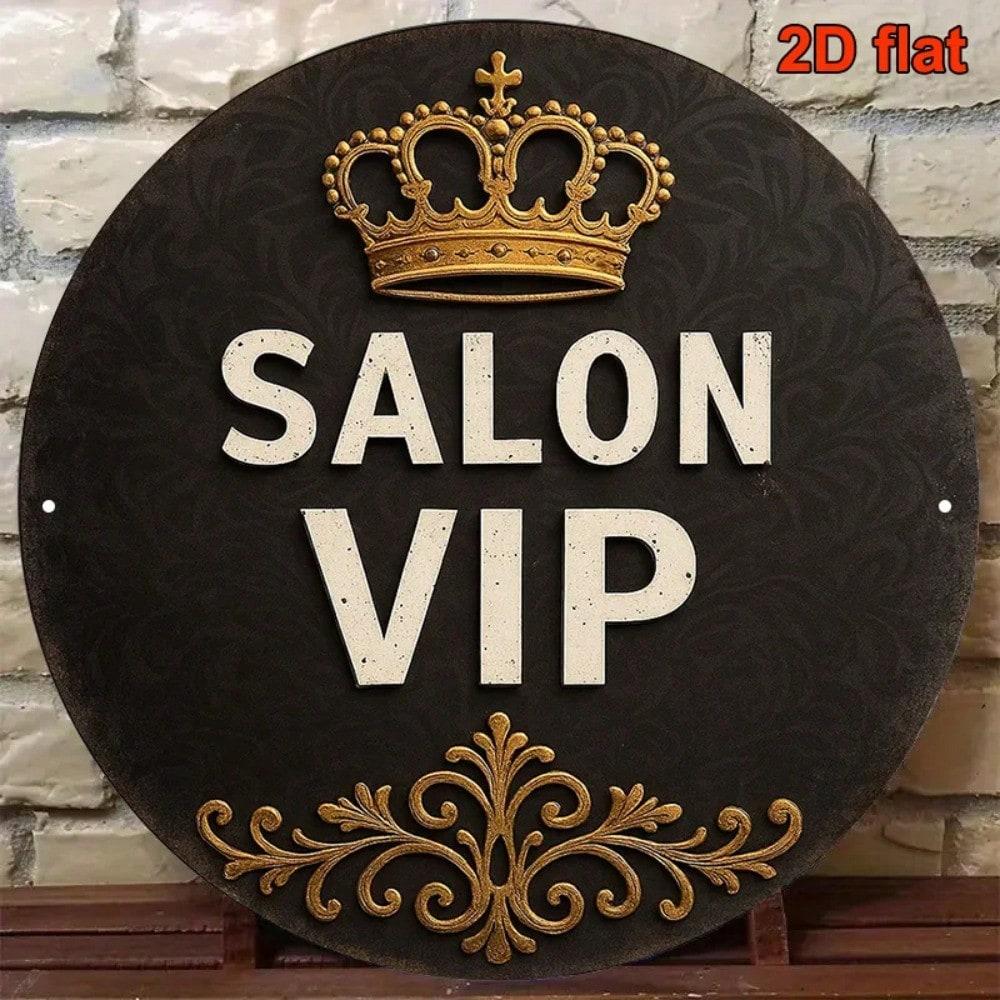 Round 8 Inch Gold Black Metal Wall Poster French VIP Sign for Beauty Salon
Round 8 Inch Gold Black Metal Wall Poster French VIP Sign for Beauty Salon