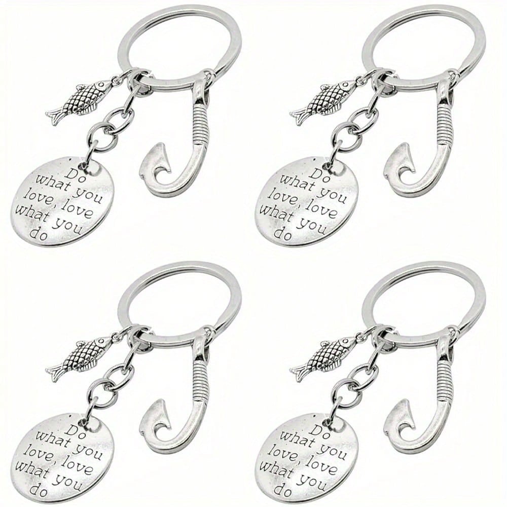 4pcs Fishing Keychain Fish Hook Keychain with Do What You love love What You Do Charm Fisherman Gift Birthday Gift античная латунь
4pcs Fishing Keychain Fish Hook Keychain with Do What You love love What You Do Charm Fisherman Gift Birthday Gift античная латунь